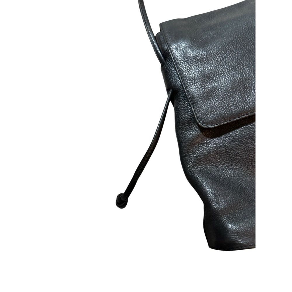 KENNETH‎ COLE REACTION Black Leather 2 Pocket Shoulder Bag Crossbody Purse - Picture 9 of 9